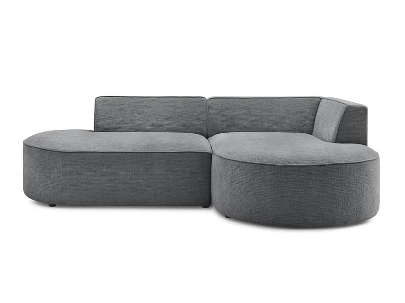 Ecksofa BOBOCHIC ROUSSEAU Stoff mit Textur dunkelgrau