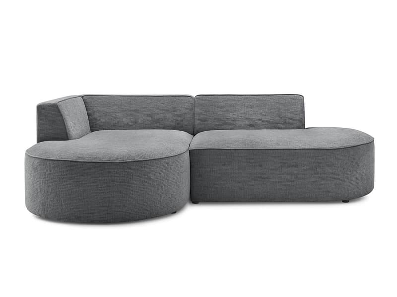 Ecksofa BOBOCHIC ROUSSEAU Stoff mit Textur dunkelgrau