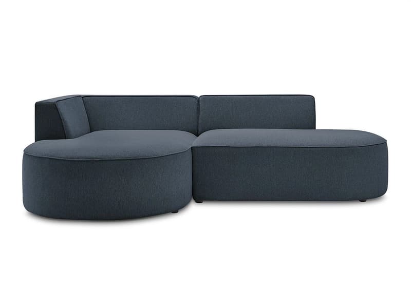 Ecksofa BOBOCHIC ROUSSEAU Stoff chiniert dunkelblau