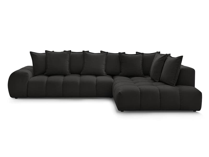 Ecksofa BOBOCHIC EVEREST Stoff mit Textur schwarz