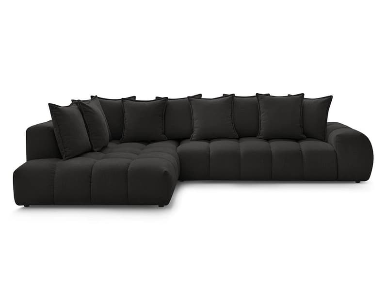 Ecksofa BOBOCHIC EVEREST Stoff mit Textur schwarz