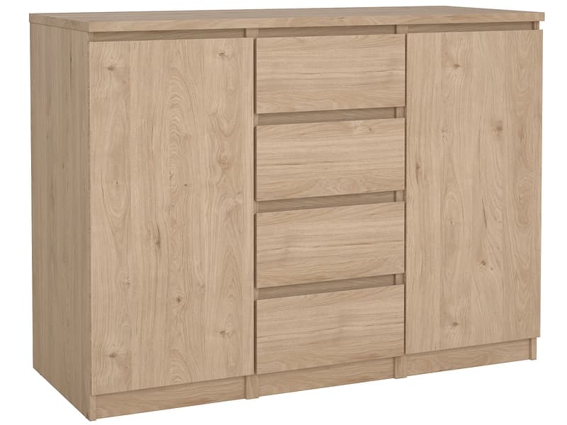 Kommode NAIA 2 Türen 4 Schubladen 50x120.8x90.7cm jackson eiche matt