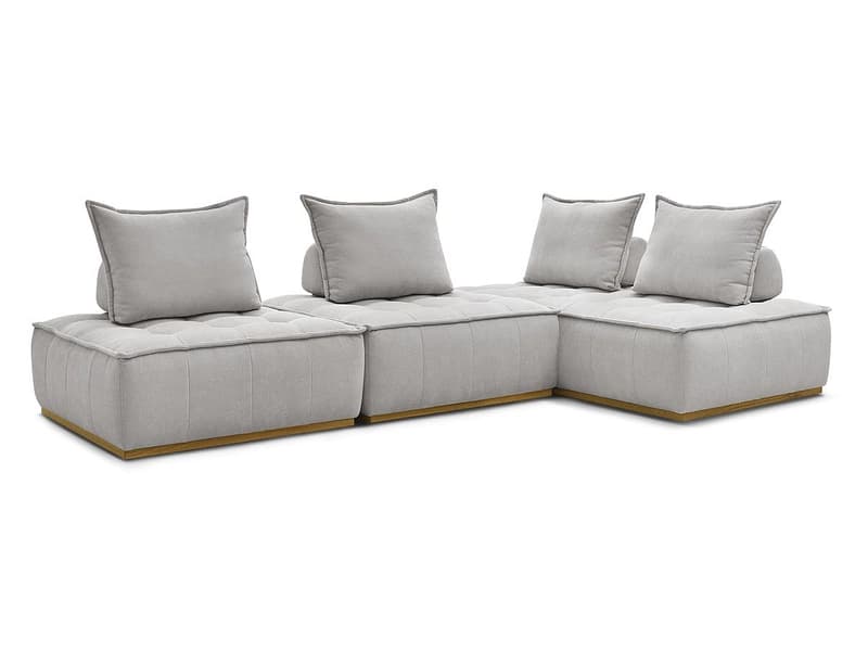Ecksofa BOBOCHIC ELISA Stoff mit Textur hellgrau