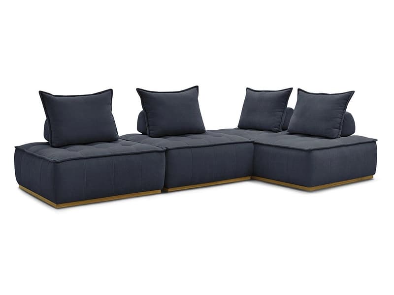 Ecksofa BOBOCHIC ELISA Stoff mit Textur dunkelblau
