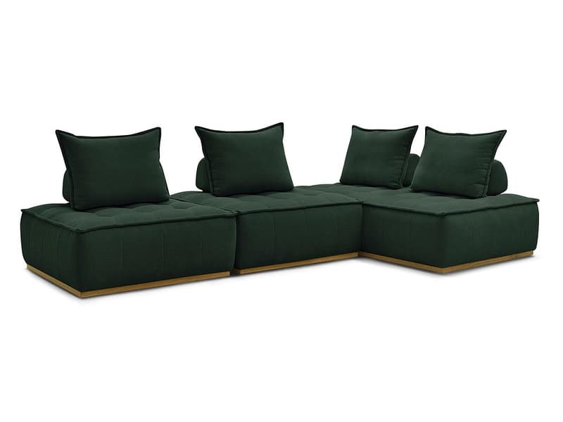 Ecksofa BOBOCHIC ELISA Stoff mit Textur grün