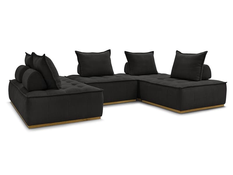 Wohnlandschaft BOBOCHIC ELISA Stoff mit Textur schwarz