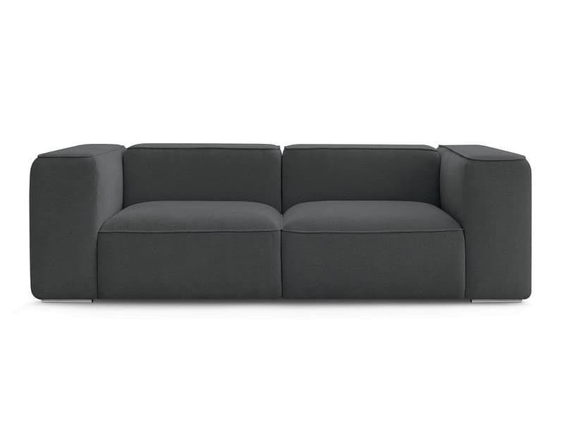 2er Sofa BOBOCHIC ZEPHYR Stoff mit Textur dunkelgrau