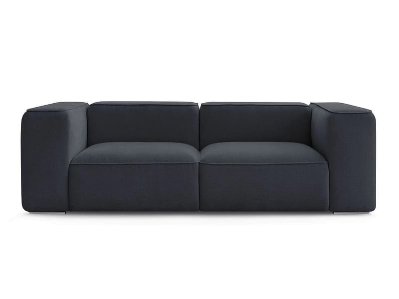 2er Sofa BOBOCHIC ZEPHYR Stoff mit Textur dunkelblau