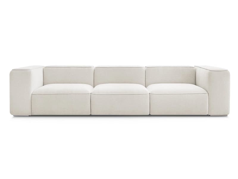 3er Sofa BOBOCHIC ZEPHYR Stoff mit Textur weiss