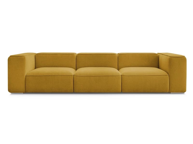 3er Sofa BOBOCHIC ZEPHYR Stoff mit Textur gelb