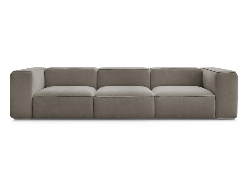 3er Sofa BOBOCHIC ZEPHYR Stoff mit Textur taupe