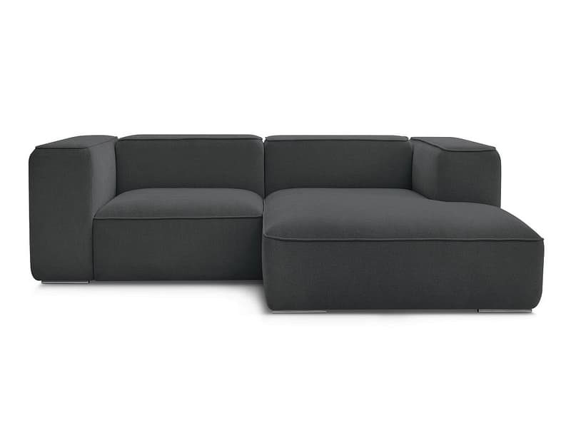 Ecksofa BOBOCHIC ZEPHYR Stoff mit Textur dunkelgrau