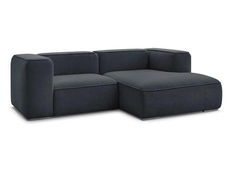 Ecksofa BOBOCHIC ZEPHYR Stoff mit Textur dunkelblau