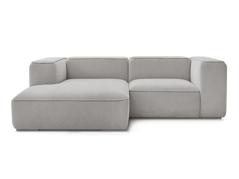 Ecksofa BOBOCHIC ZEPHYR Stoff mit Textur hellgrau