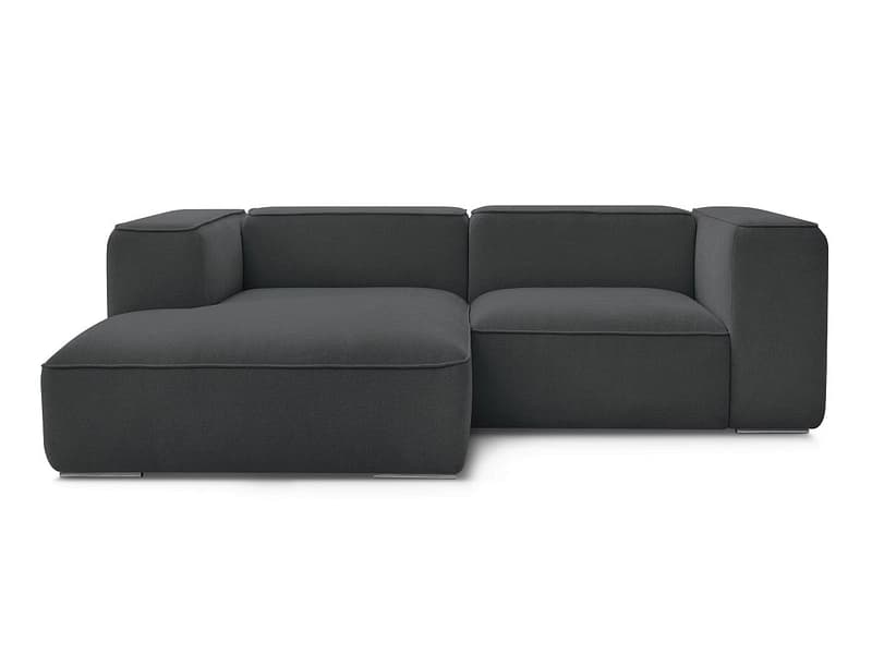 Ecksofa BOBOCHIC ZEPHYR Stoff mit Textur dunkelgrau