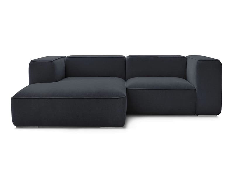 Ecksofa BOBOCHIC ZEPHYR Stoff mit Textur dunkelblau