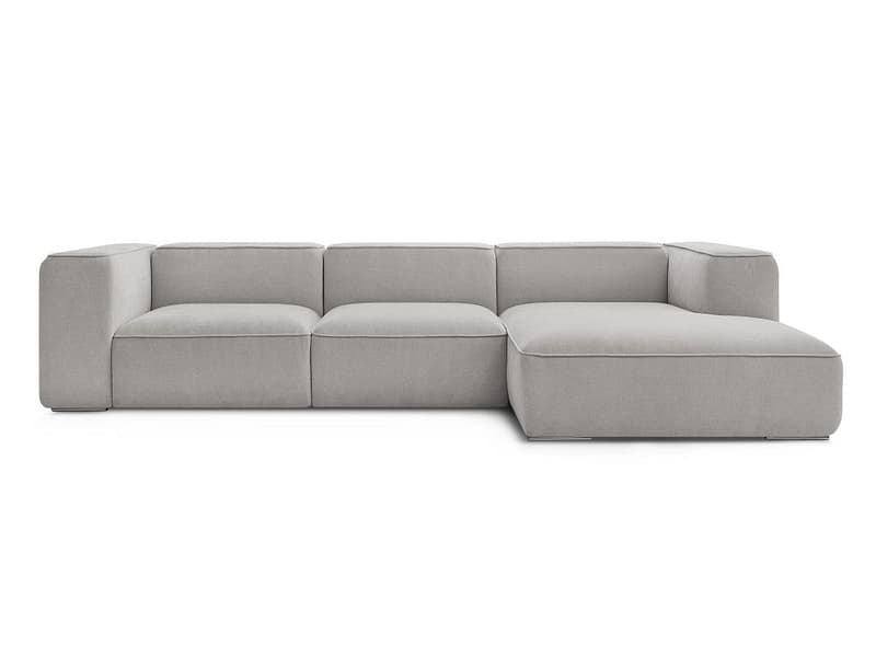 Ecksofa BOBOCHIC ZEPHYR Stoff mit Textur hellgrau
