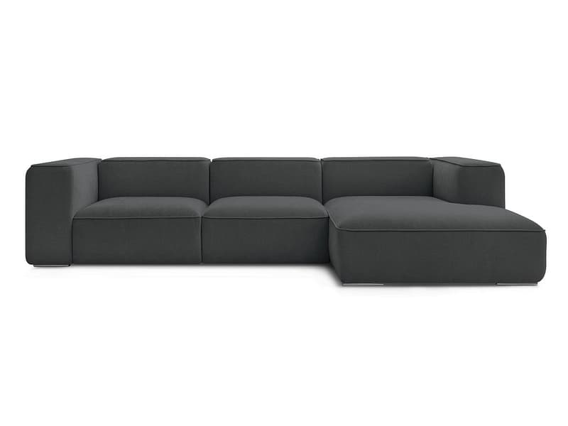 Ecksofa BOBOCHIC ZEPHYR Stoff mit Textur dunkelgrau