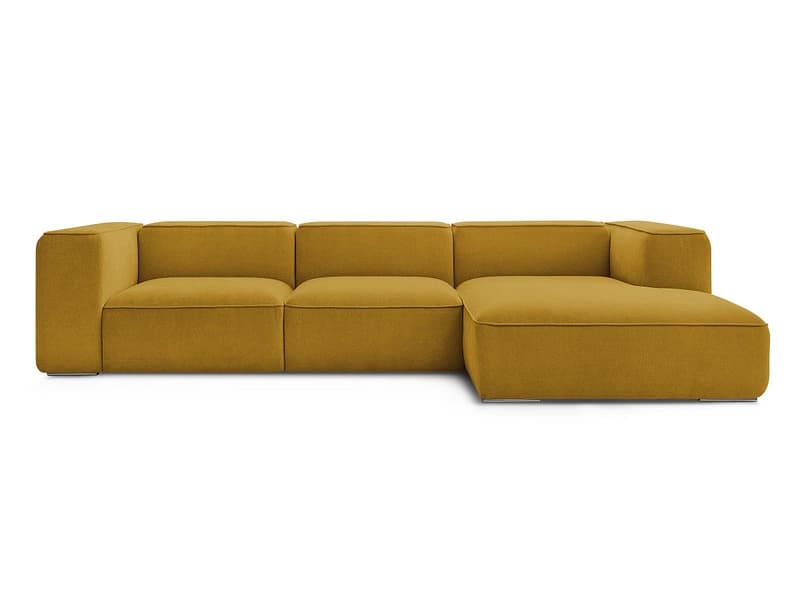 Ecksofa BOBOCHIC ZEPHYR Stoff mit Textur gelb