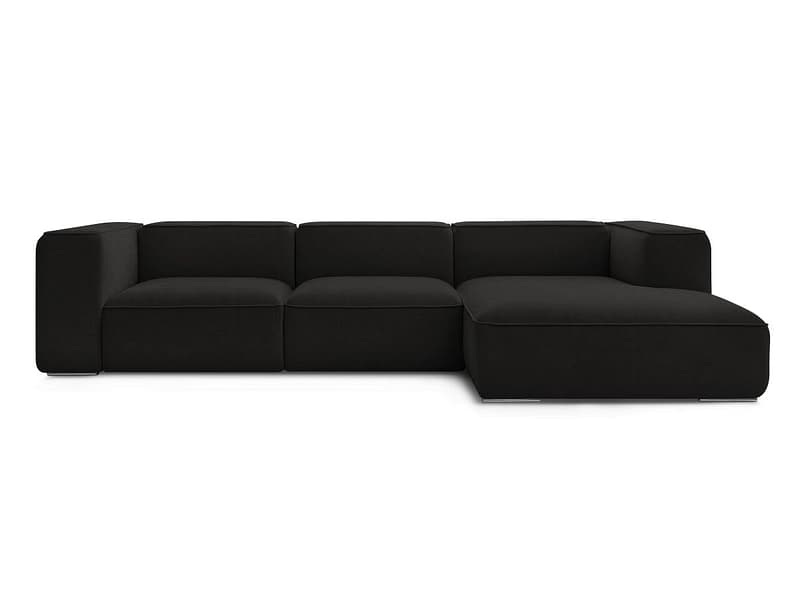 Ecksofa BOBOCHIC ZEPHYR Stoff mit Textur schwarz