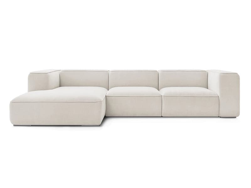 Ecksofa BOBOCHIC ZEPHYR Stoff mit Textur weiss