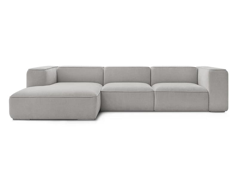 Ecksofa BOBOCHIC ZEPHYR Stoff mit Textur hellgrau