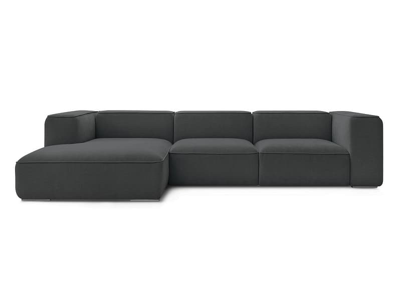 Ecksofa BOBOCHIC ZEPHYR Stoff mit Textur dunkelgrau