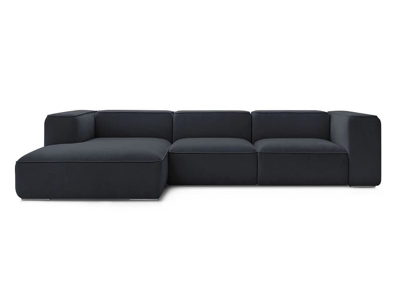 Ecksofa BOBOCHIC ZEPHYR Stoff mit Textur dunkelblau