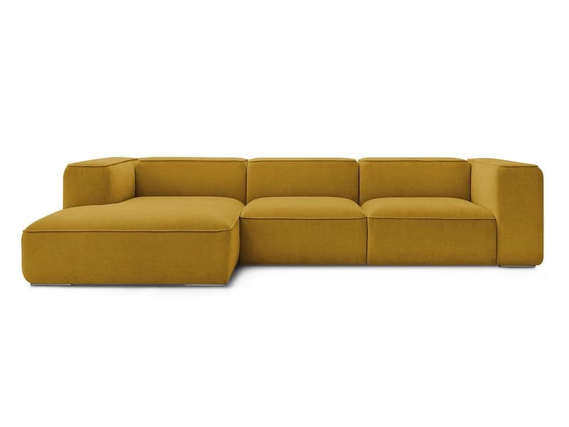Ecksofa BOBOCHIC ZEPHYR Stoff mit Textur gelb