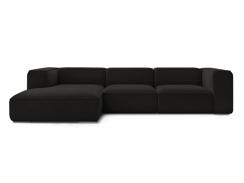 Ecksofa BOBOCHIC ZEPHYR Stoff mit Textur schwarz