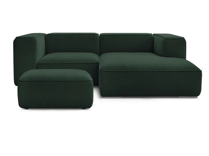 Ecksofa mit Hocker BOBOCHIC ZEPHYR Stoff mit Textur grün