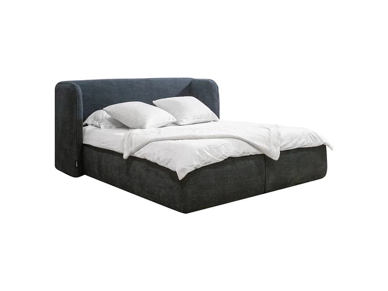 Kastenbett BOBOCHIC LOUISE 160x200cm stoff dunkelblau