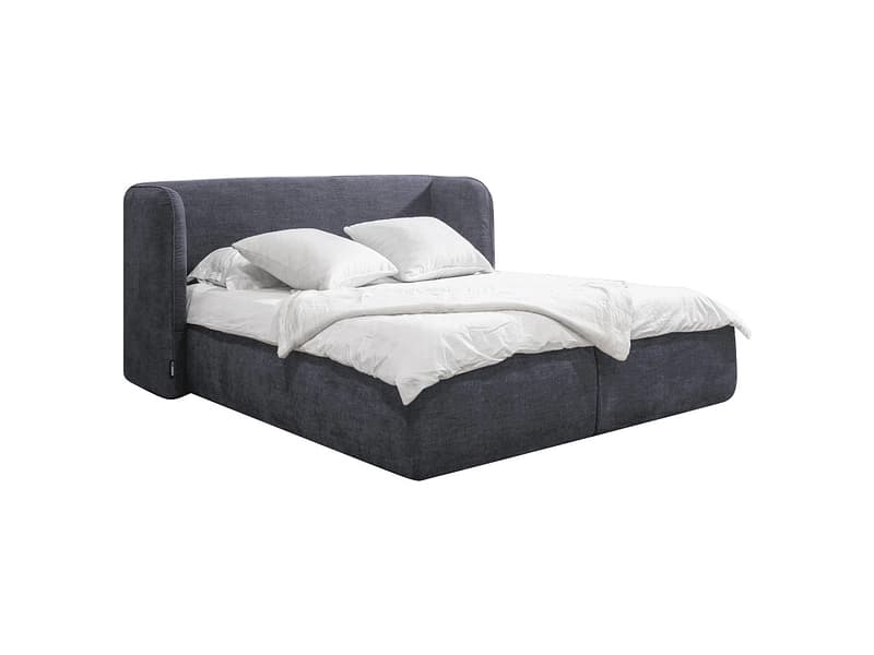 Kastenbett BOBOCHIC LOUISE 160x200cm stoff dunkelgrau