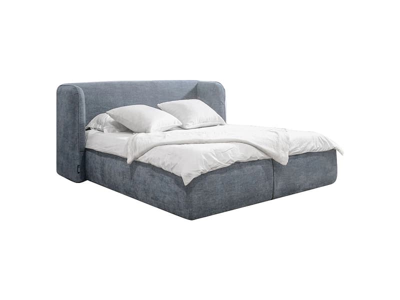 Kastenbett BOBOCHIC LOUISE 160x200cm stoff hellgrau