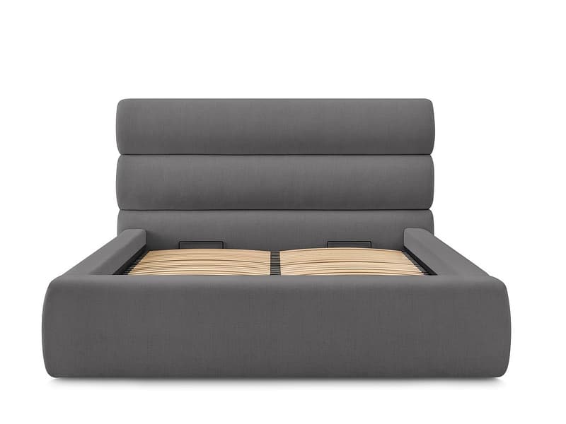 Kastenbett BOBOCHIC JAGNA 180x200cm stoff dunkelgrau