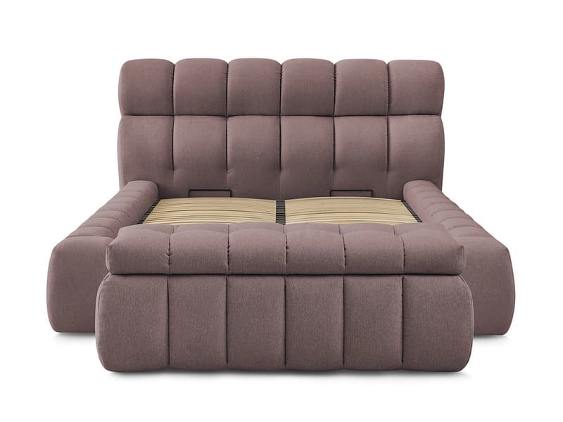 Kastenbett mit Bettkasten BOBOCHIC MONT-BLANC 160x200cm stoff rosa