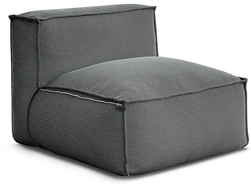 Modulare Sessel für Gartensofa BOBOCHIC BIARRITZ Stoff chiniert schwarz