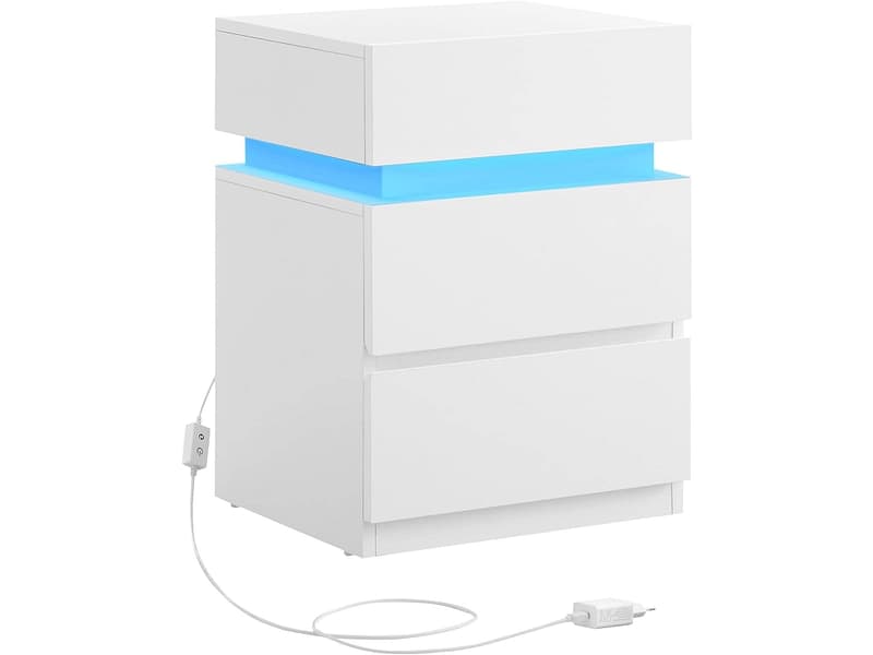 Nachttisch SONGMICS SADY 3 Schubladen 40x35x55cm weiss weiss