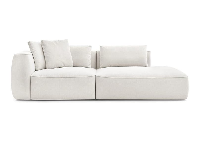 3er Sofa BOBOCHIC LEOPOLD Stoff chiniert weiss