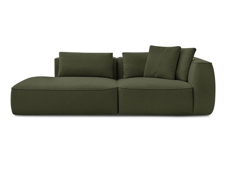 3er Sofa BOBOCHIC LEOPOLD Stoff chiniert dunkelgrün