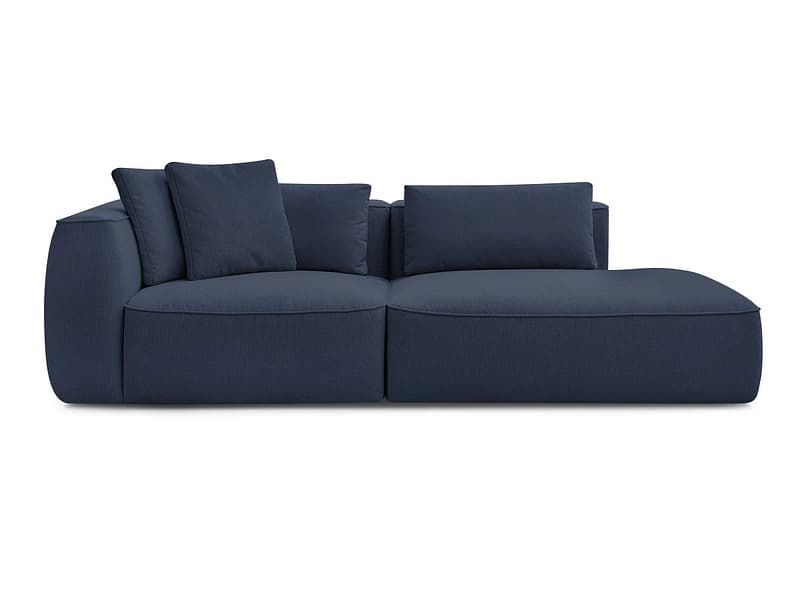 3er Sofa BOBOCHIC LEOPOLD Stoff chiniert dunkelblau