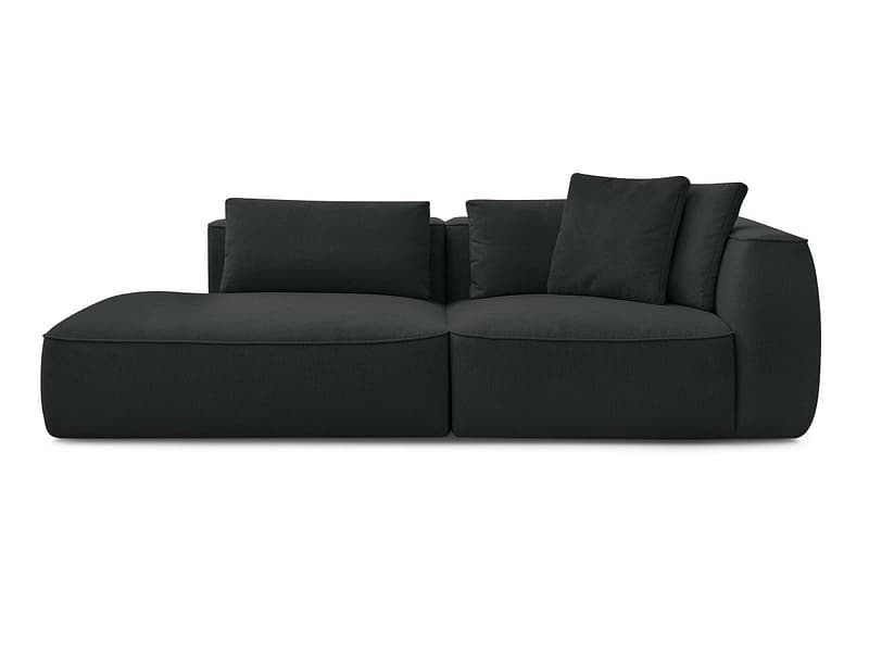 3er Sofa BOBOCHIC LEOPOLD Stoff chiniert dunkelgrau