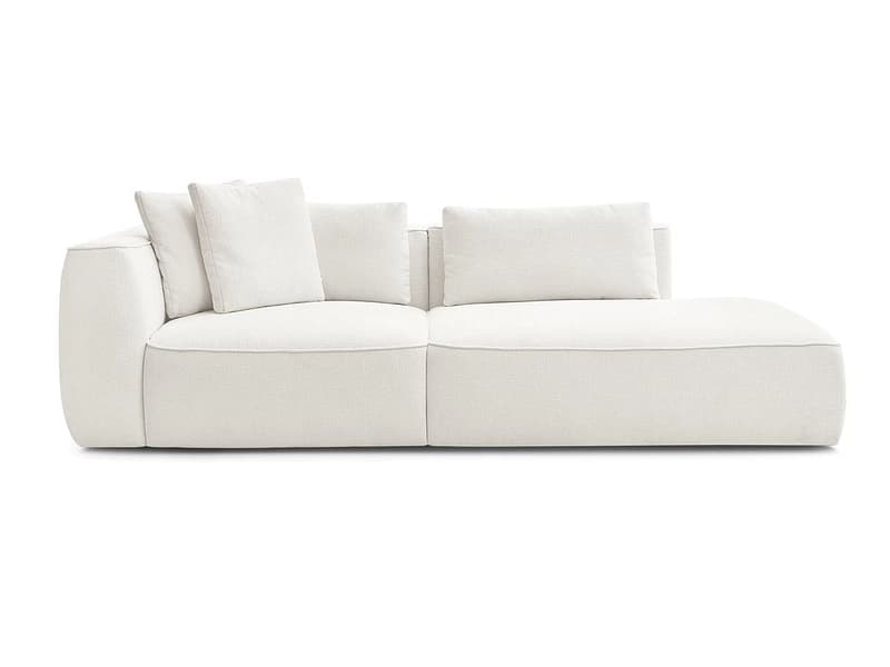3er Sofa BOBOCHIC LEOPOLD Stoff mit Textur weiss