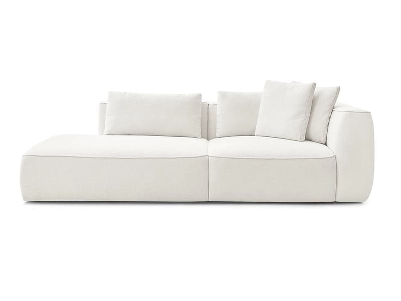 3er Sofa BOBOCHIC LEOPOLD Stoff mit Textur weiss