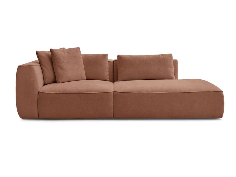 3er Sofa BOBOCHIC LEOPOLD Stoff mit Textur orange