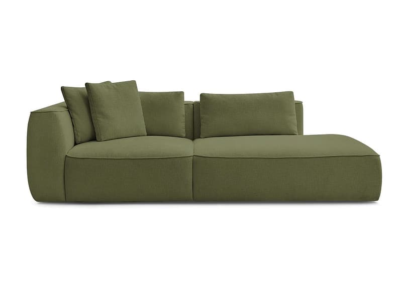 3er Sofa BOBOCHIC LEOPOLD Stoff mit Textur dunkelgrün
