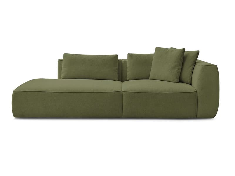 3er Sofa BOBOCHIC LEOPOLD Stoff mit Textur dunkelgrün