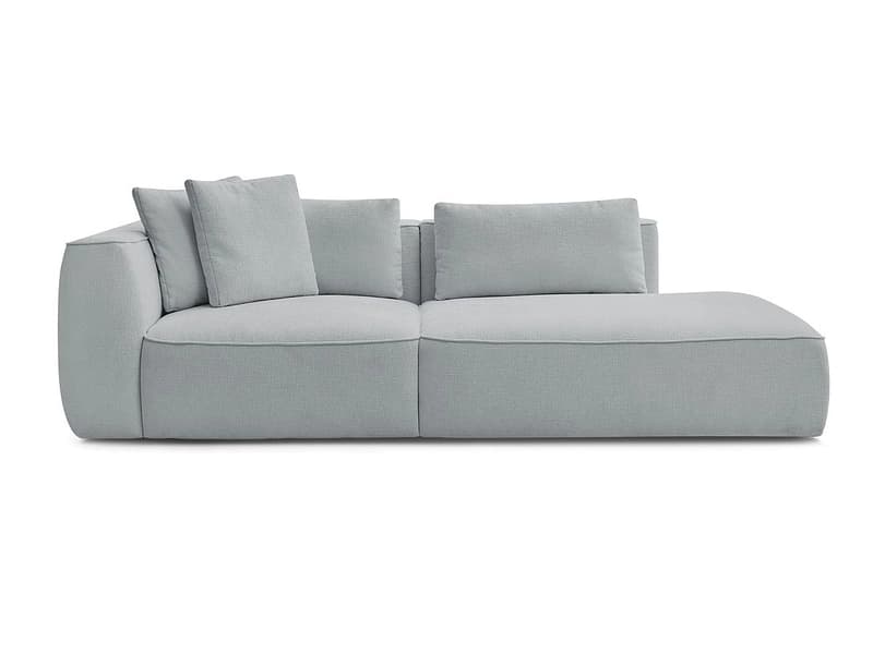 3er Sofa BOBOCHIC LEOPOLD Stoff mit Textur hellgrau