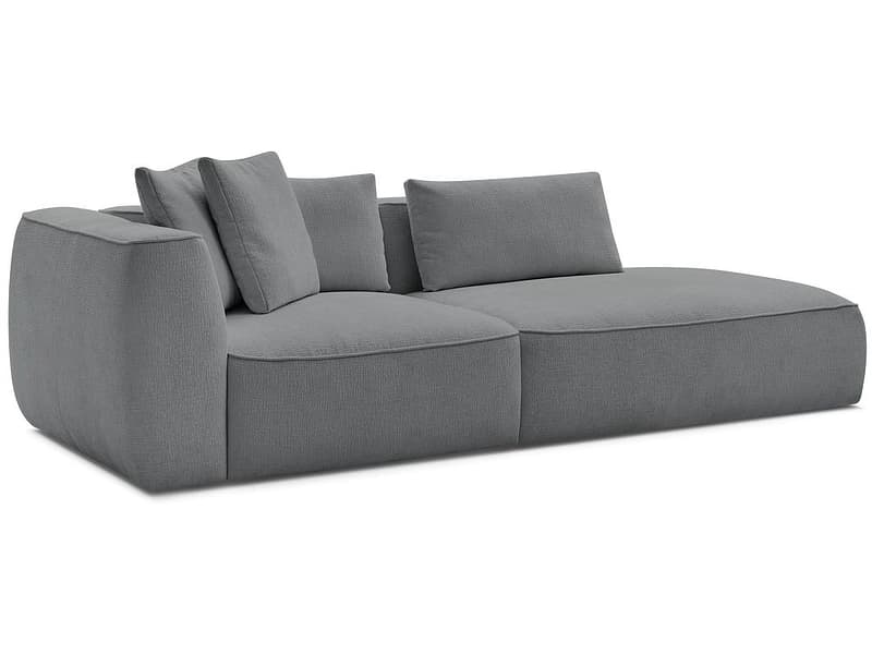 3er Sofa BOBOCHIC LEOPOLD Stoff mit Textur dunkelgrau