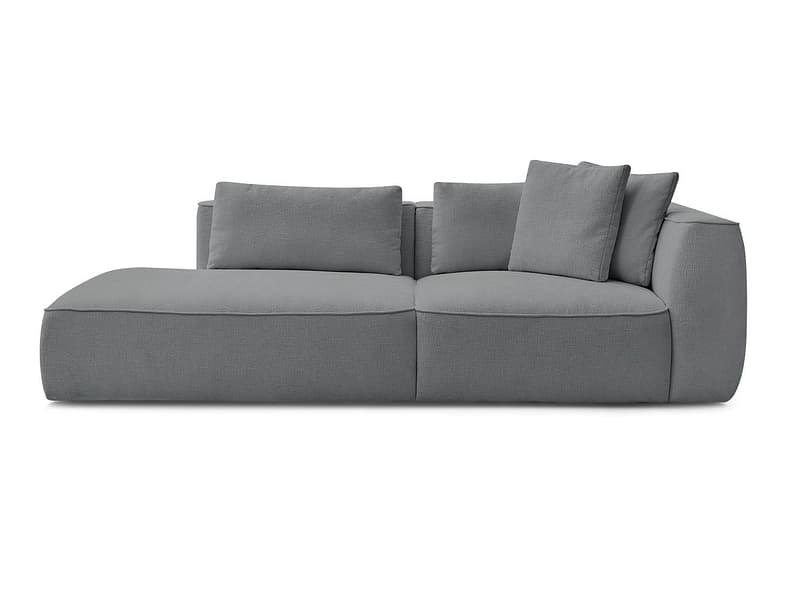 3er Sofa BOBOCHIC LEOPOLD Stoff mit Textur dunkelgrau